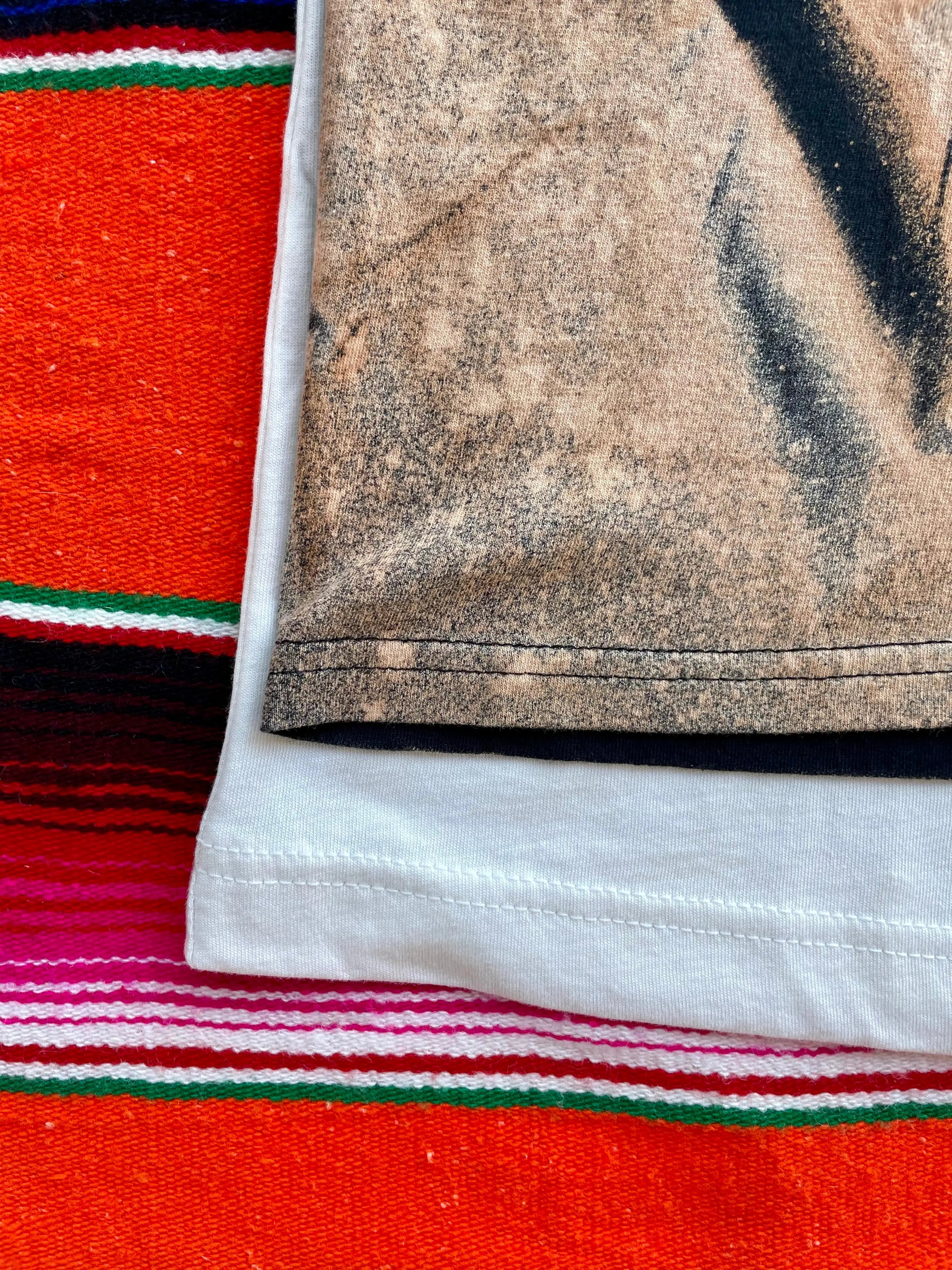 bottom view Western graphic tee hand screen printed cotton inspirational faith design