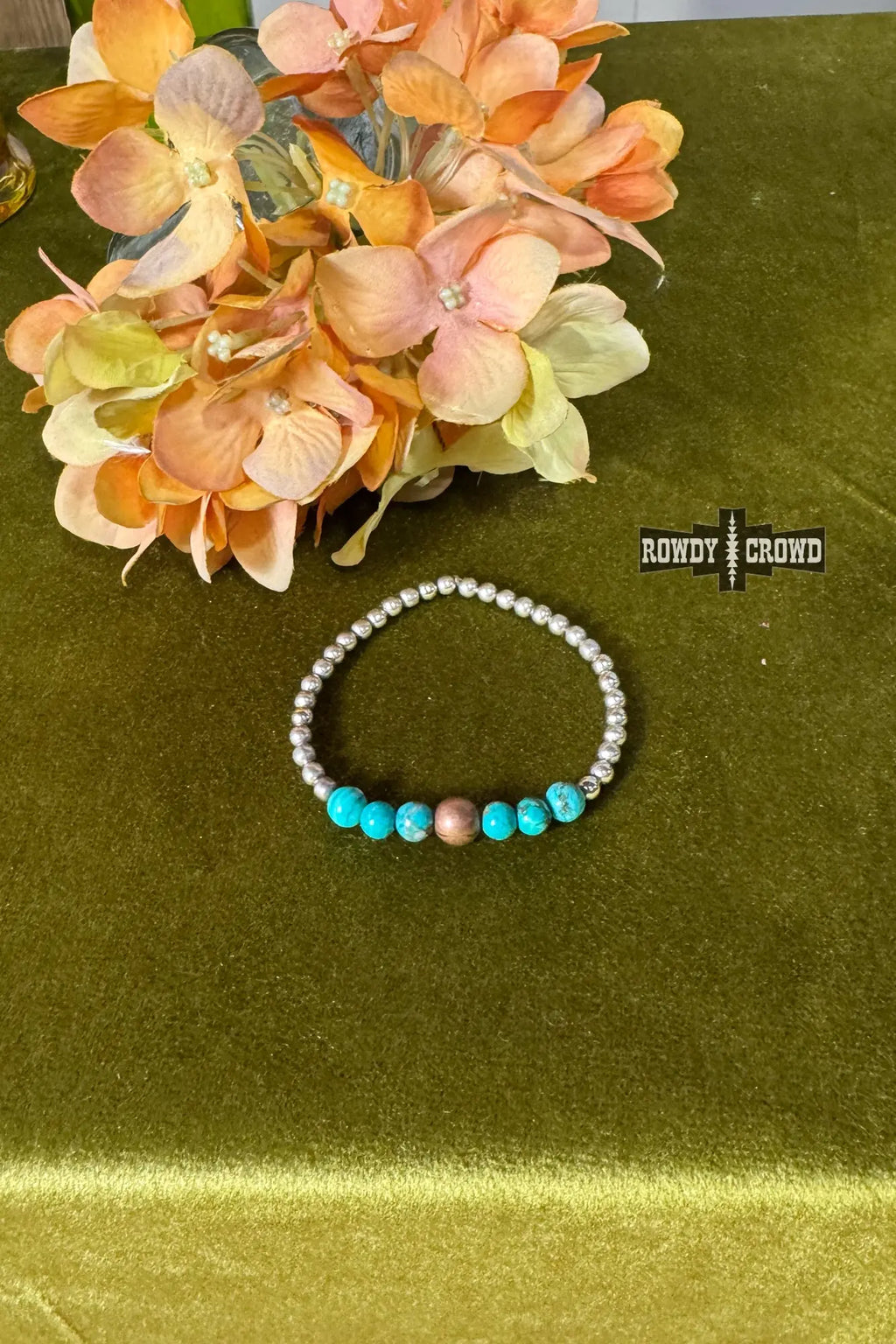 Handmade Vaquera bracelet Amarillo TX silver pearls turquoise beads