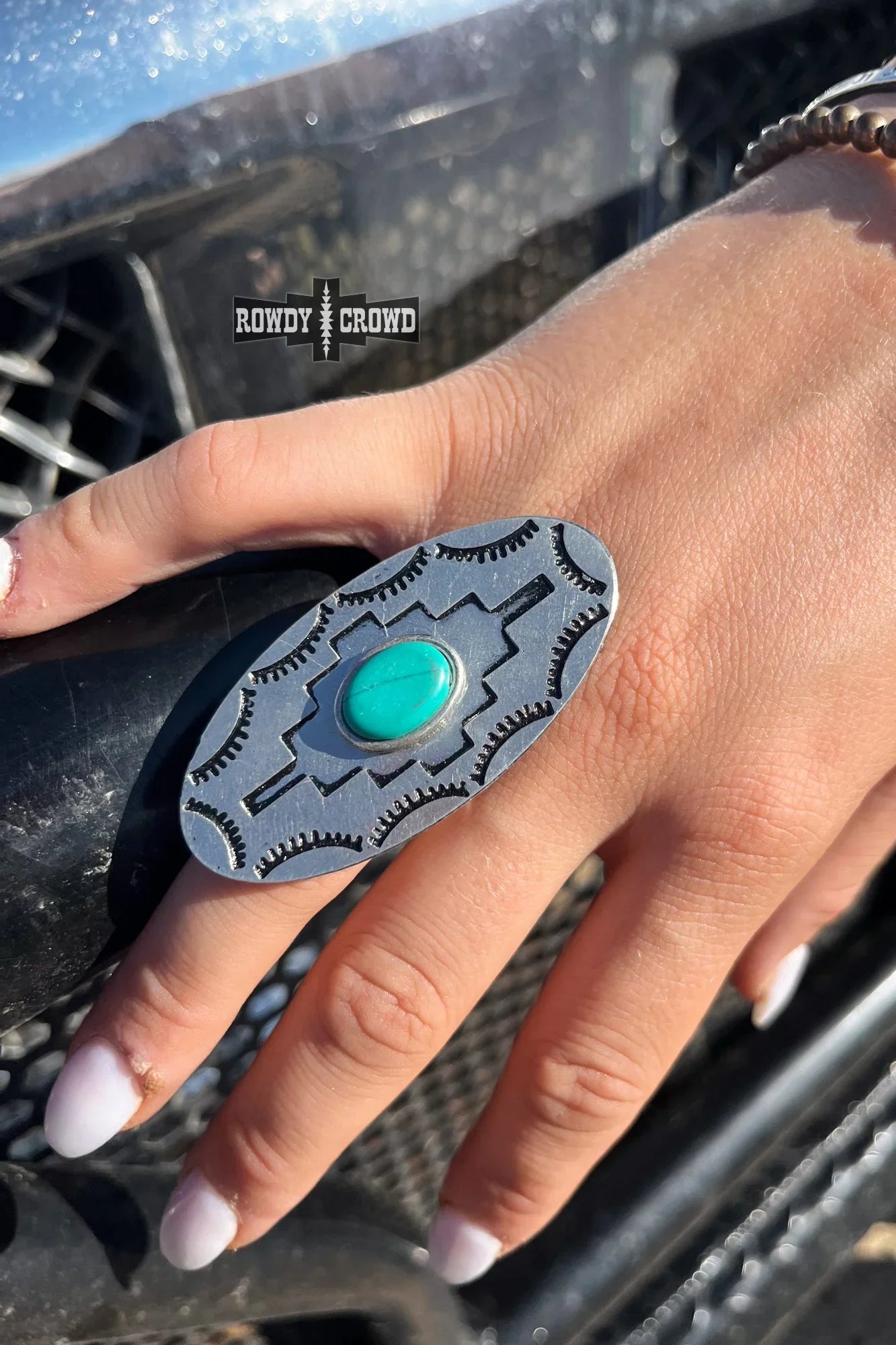 tough luck scarf slide detail shot stone varies in shape size and color boutique western fashion