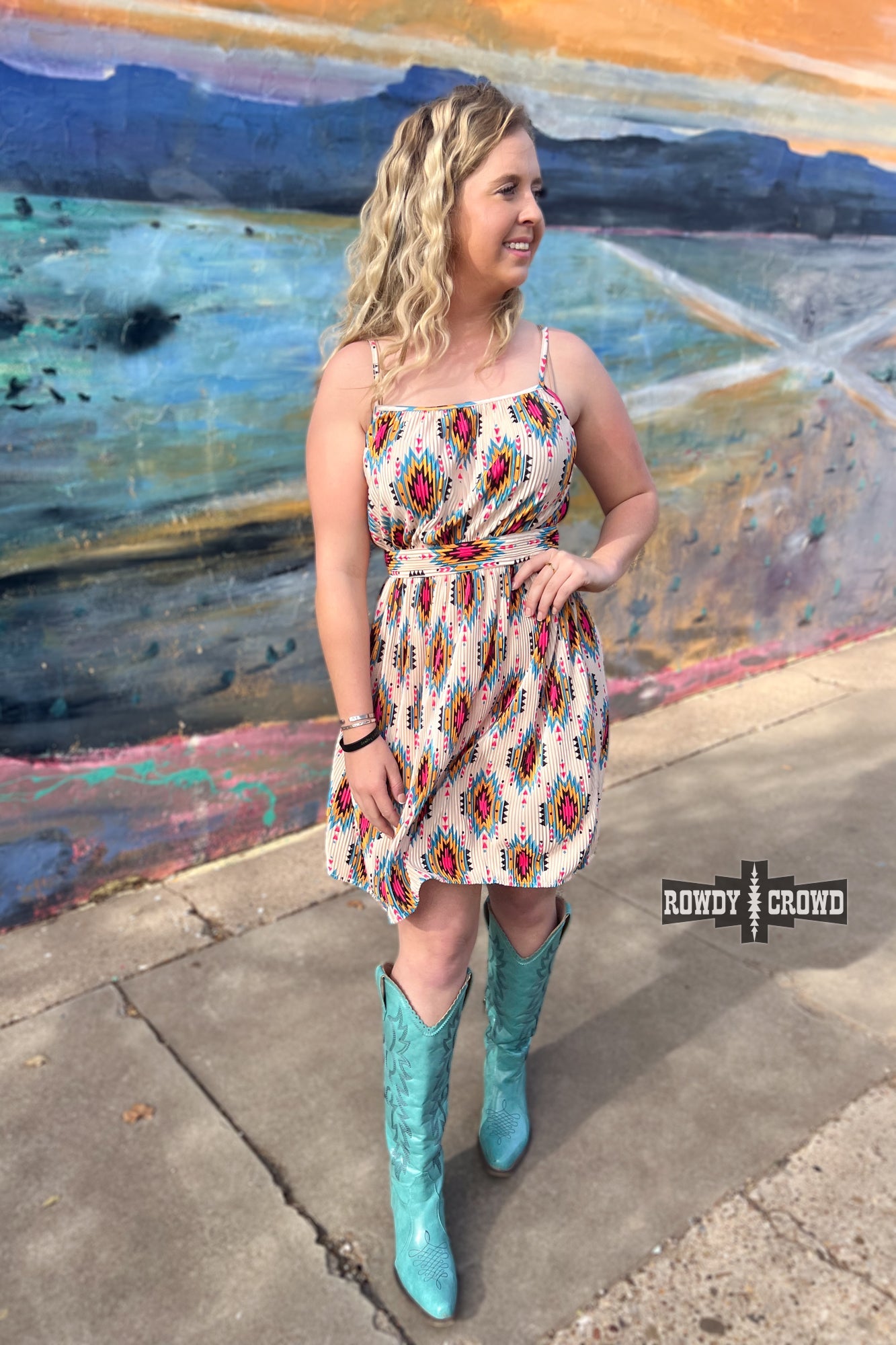 Rowdy Crow geometric patterned Aztec Print dress