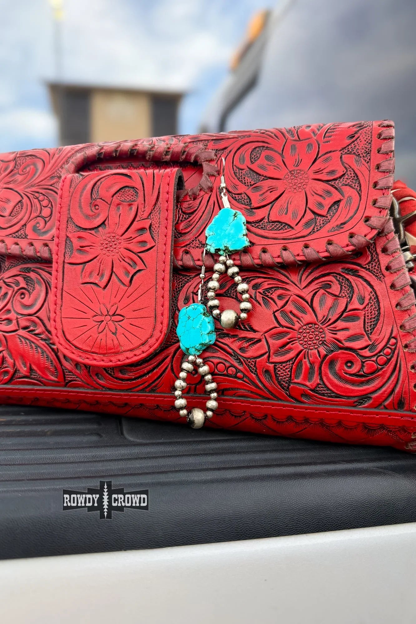 turquoise teardrop earrings western cowgirl jewelry