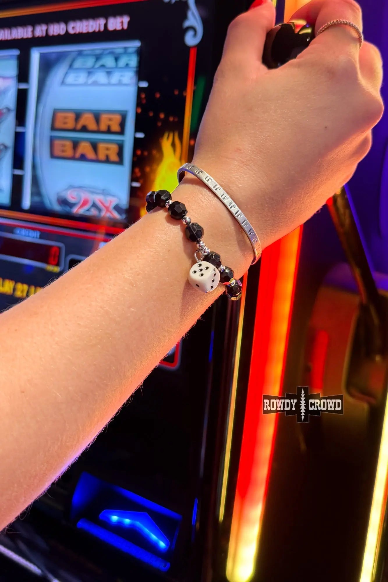 Roll Your Luck western bracelet, boutique cowgirl jewelry