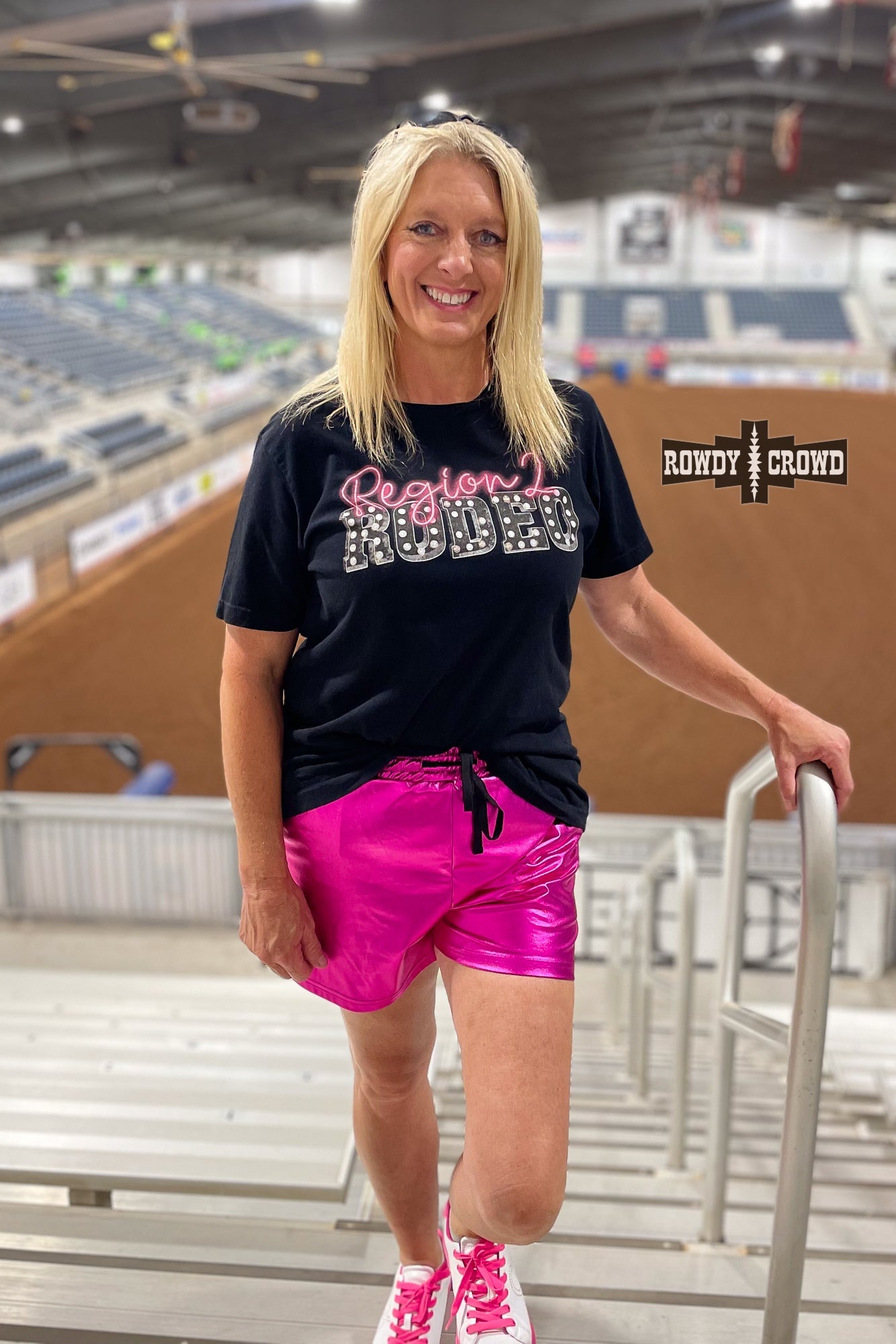 Rowdy Crowd metallic pink shorts 
