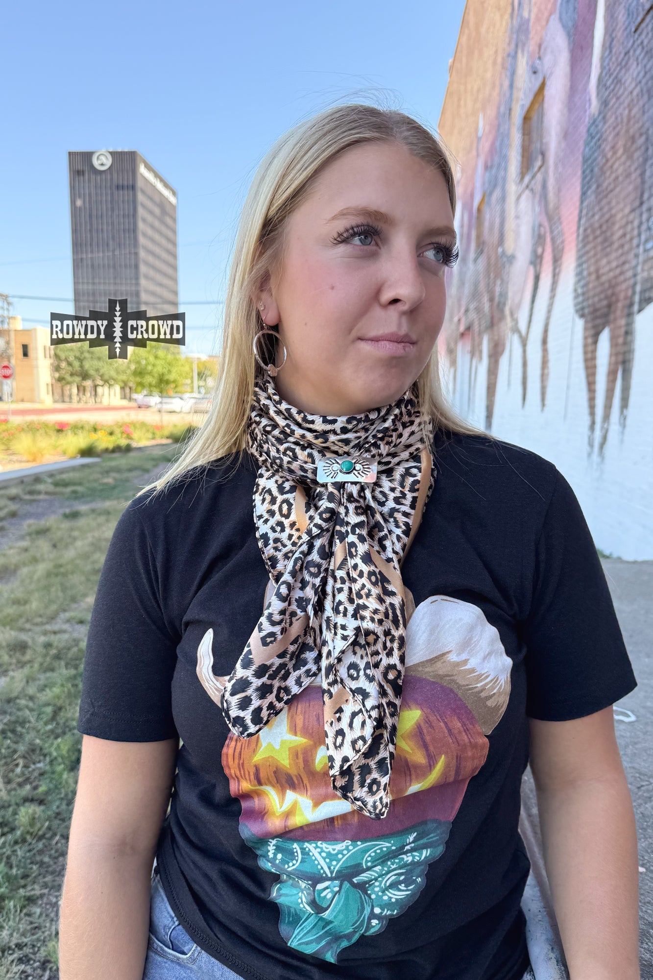Rowdy Crowd Clothing's Liberty Leopard Wild Rag bold leopard print 