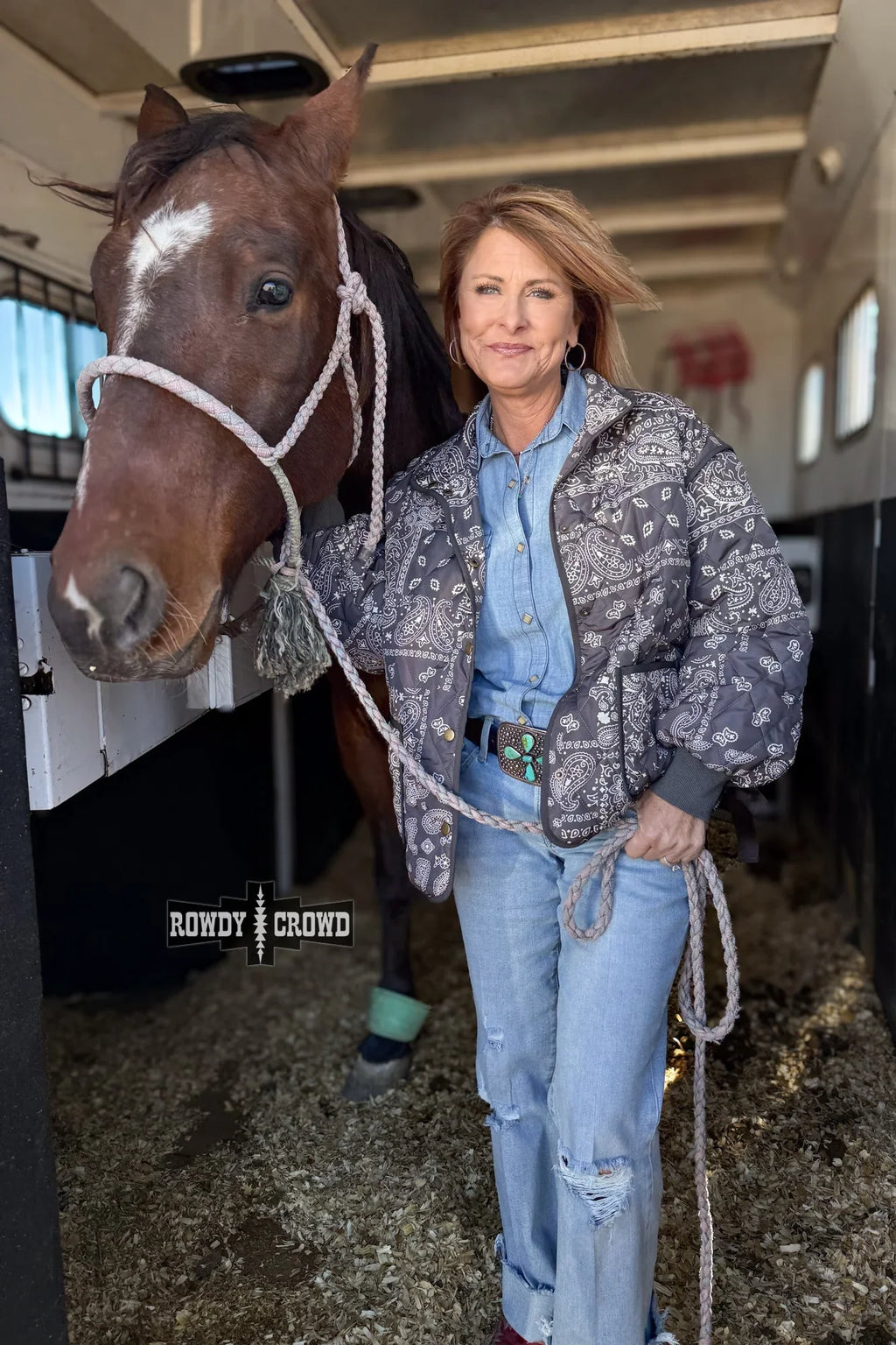 Paisley Ann cowgirl jacket with western flair and quilted bandana paisley print