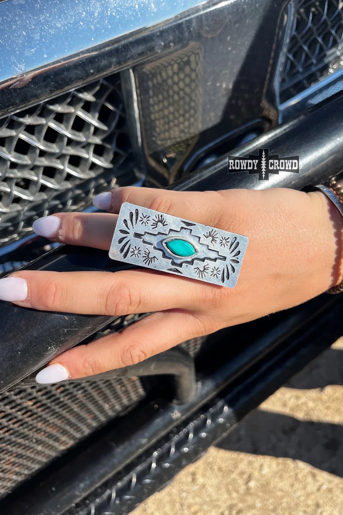 saguaro scarf slide western cowgirl accessory desert tones unique stone design