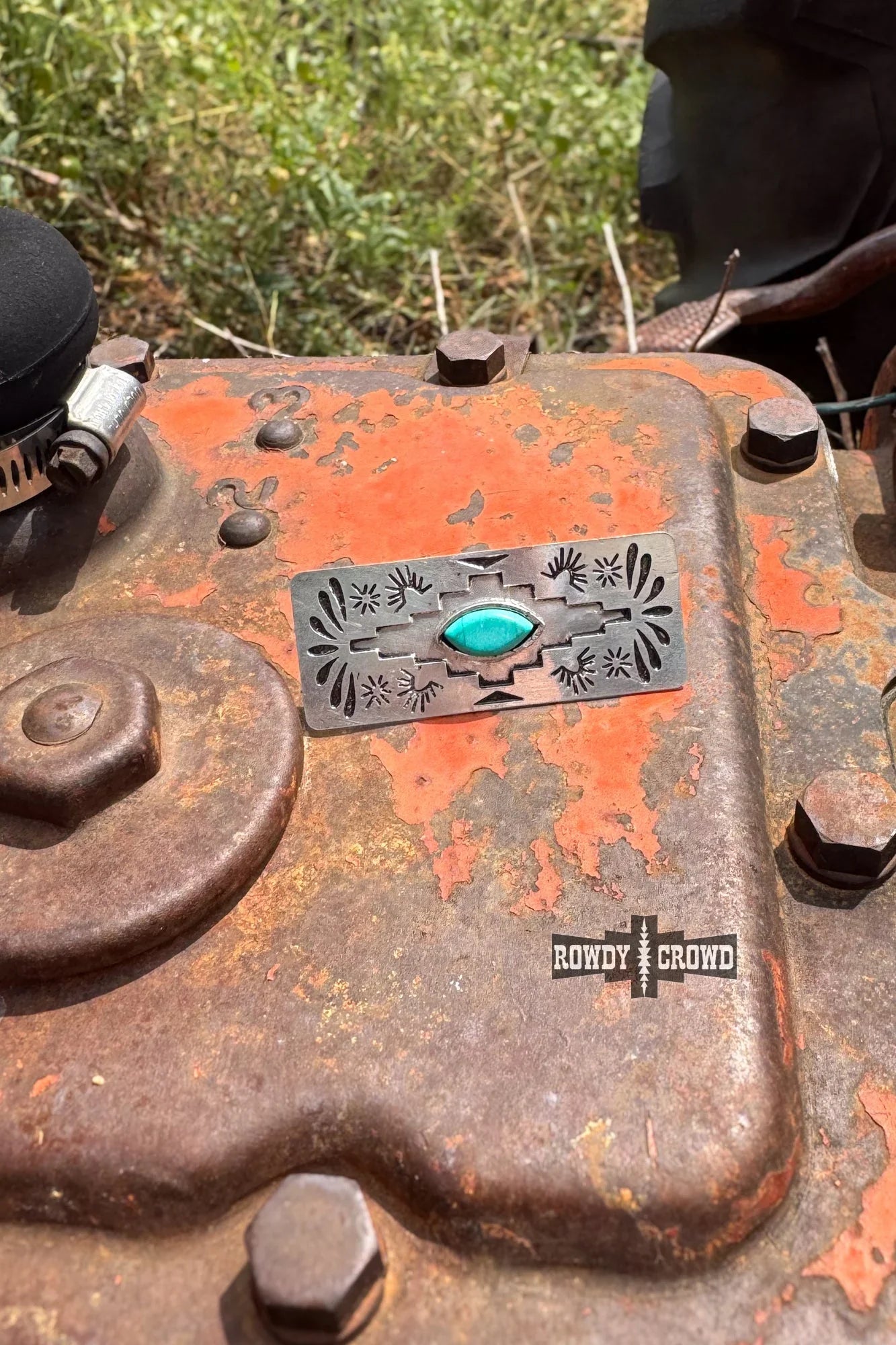 saguaro scarf slide detail shot stone varies in shape size and color boutique western fashion