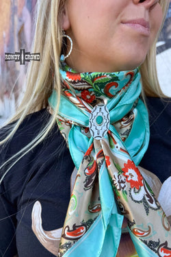 tough luck scarf slide western cowgirl accessory unique stone swirls earthy tones